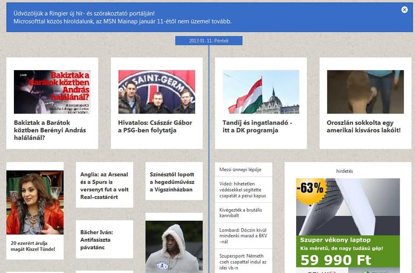 Fotó: mától megszűnt az MSN Mainap