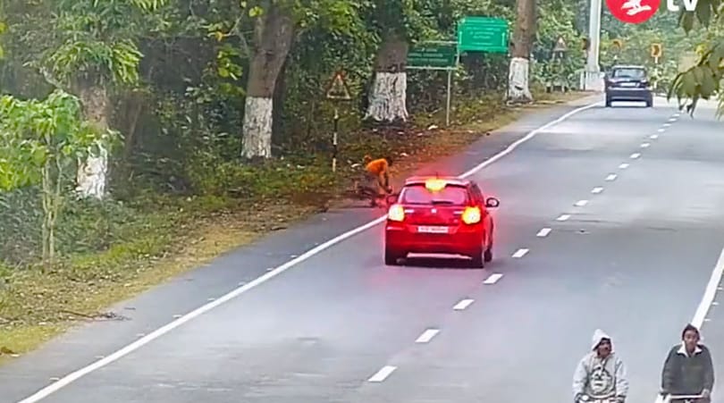 Leopárd ugrott egy biciklisre Indiában – videó