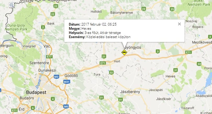 Tömegbaleset történt a 3-as főúton, többen megsérültek