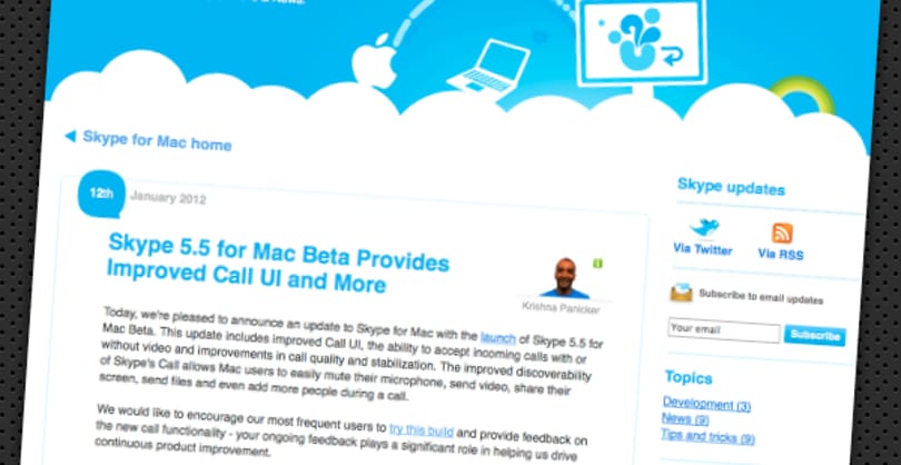 Letölthető a Skype 5.5 béta Macre