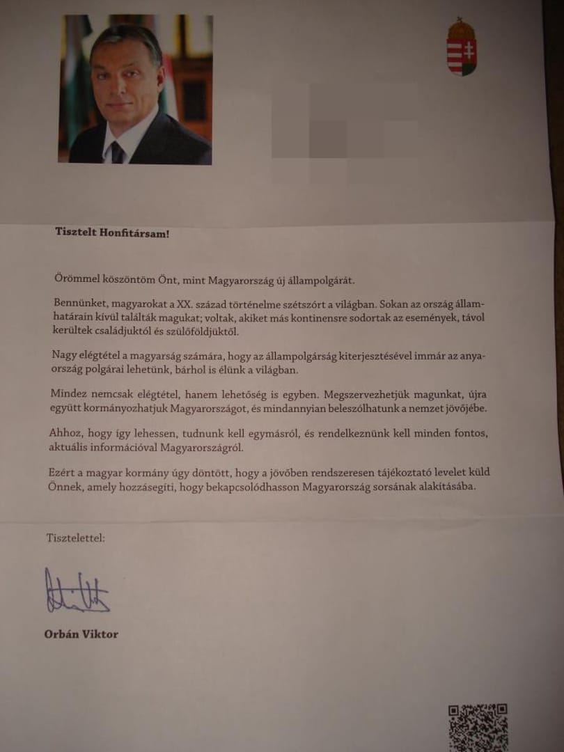 Fotó: levelet küldött Orbán a határon túli magyaroknak