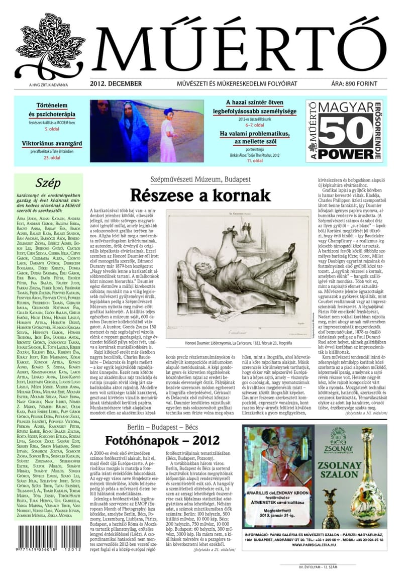 Megjelent a Műértő decemberi lapszáma