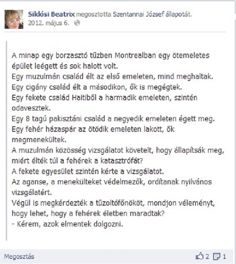 Nyíltan rasszista az MTVA főtanácsadója