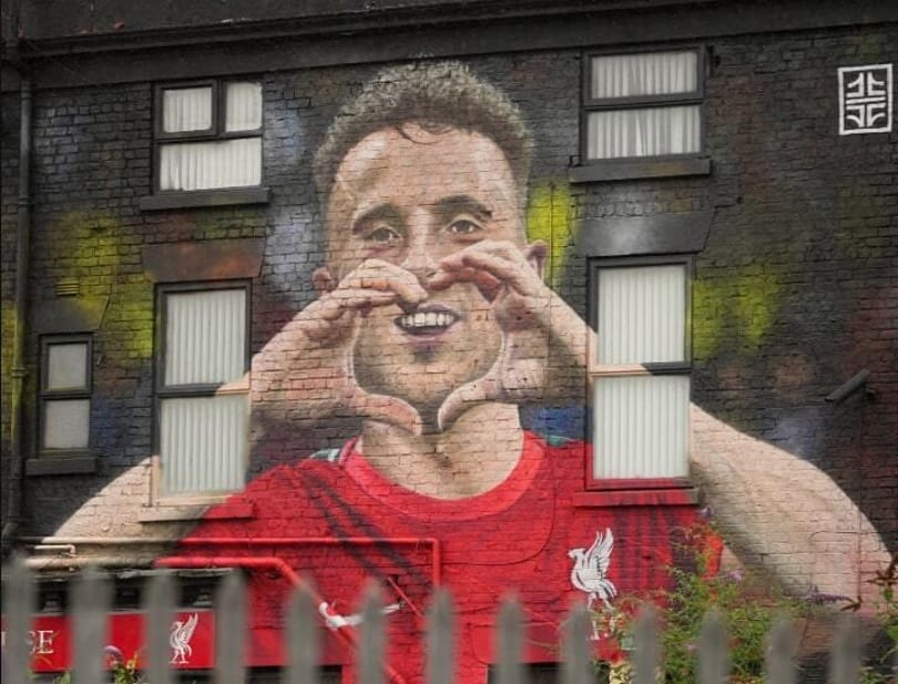 Hatalmas falfestménnyel emlékeznek Diogo Jotára Liverpoolban