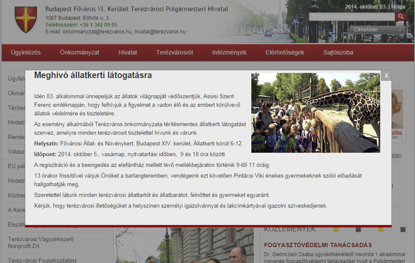 Terézváros nagyon gáláns, ingyenes az állatkerti buli