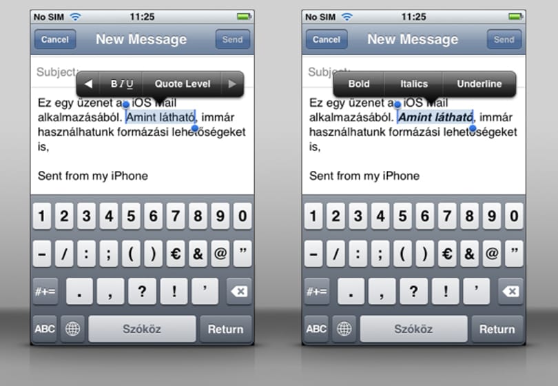 iOS 5: szövegformázás a levelezőben, jelölési lehetőségek, és emoji támogatás