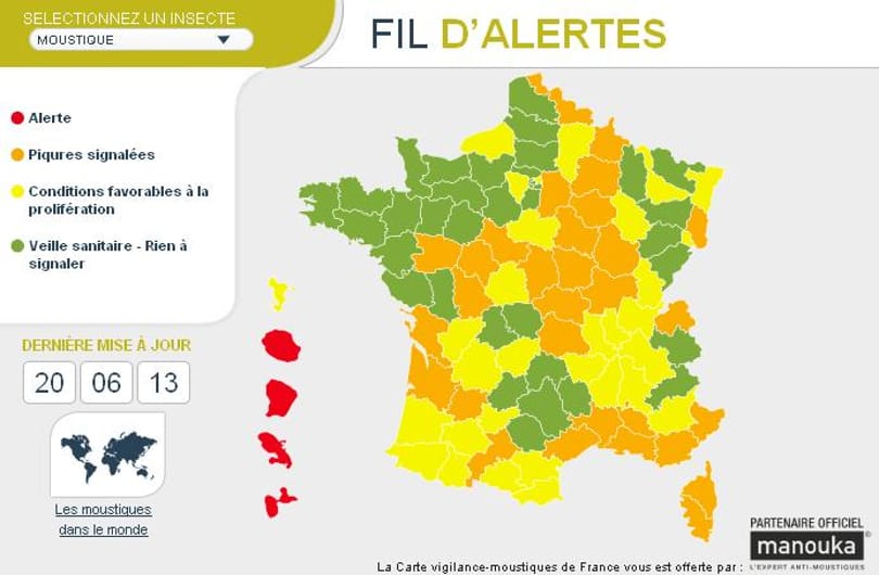 Szúnyogtérkép: a franciák ellenőrizhetik, hol csípnek 