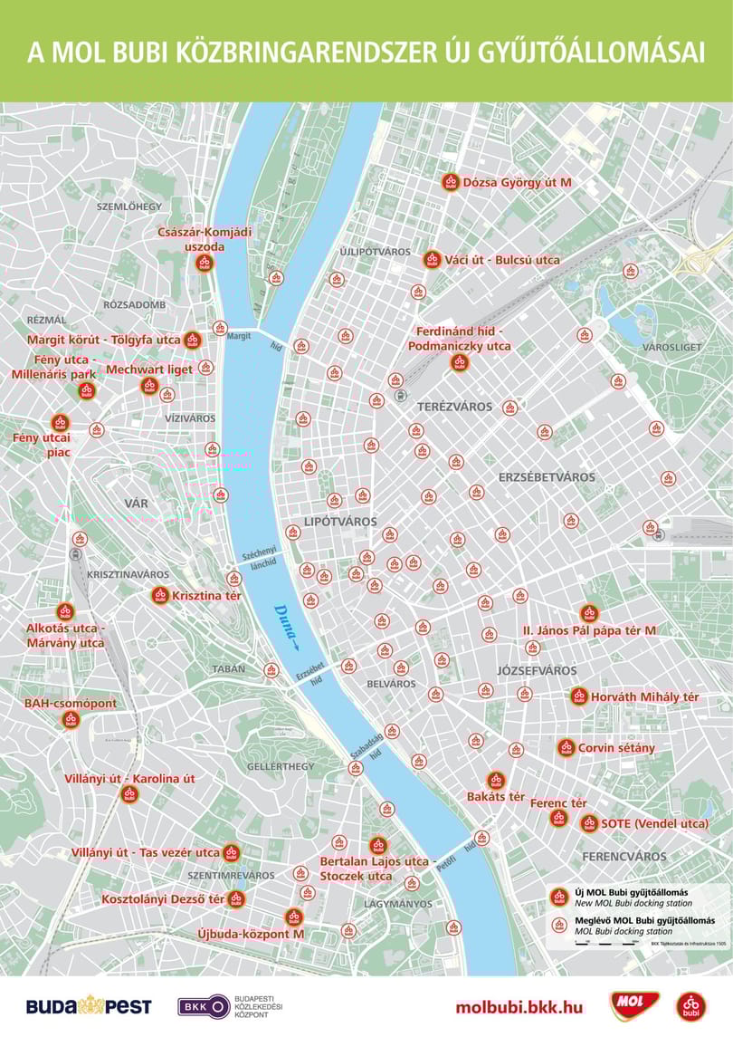22 új gyűjtőállomást építenek a Bubi-bringáknak