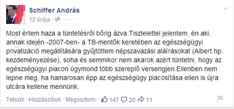 Schiffernek nem tetszett a tegnapi szónoklat