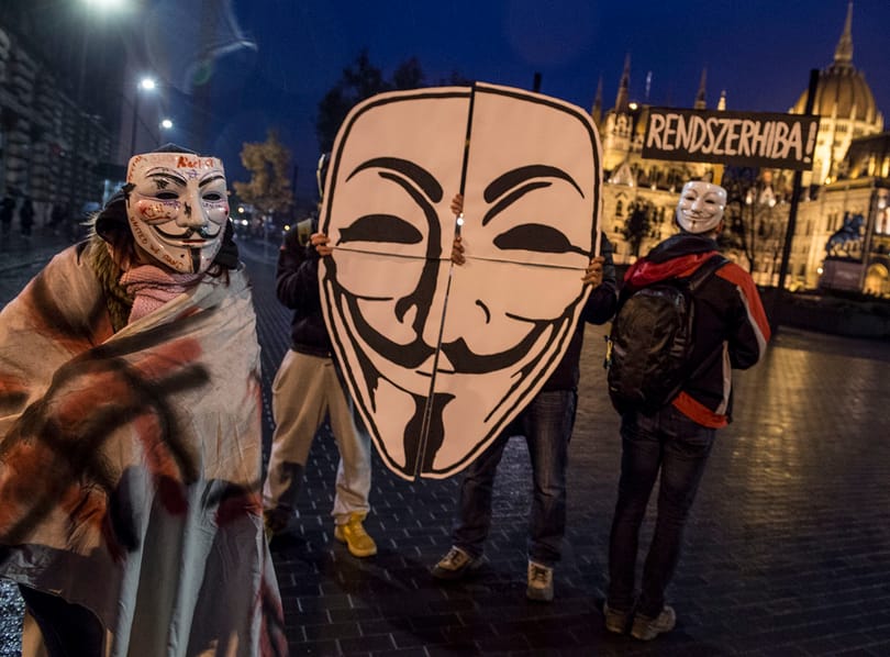 Felvonult az Anonymous Budapesten - fotók