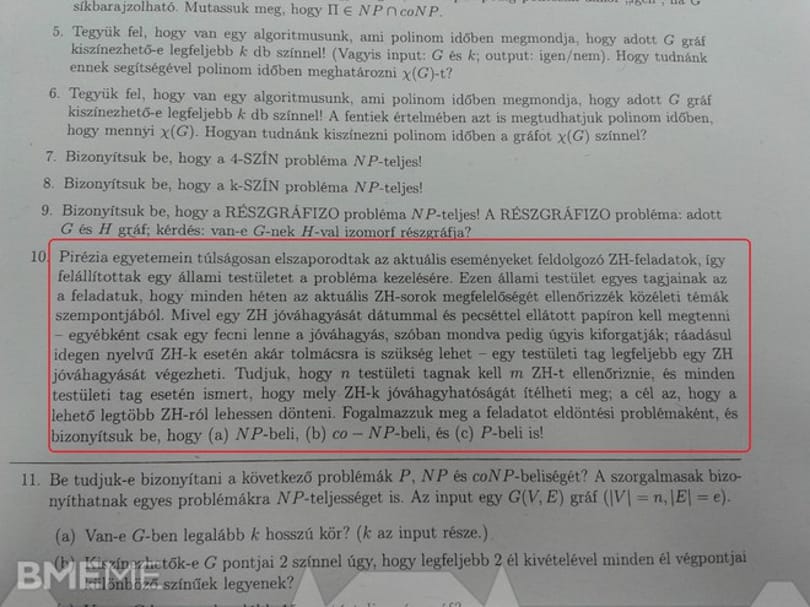 Fotó: A Műegyetem imádja az áthallásos, aktuálpolitikai ZH-példákat