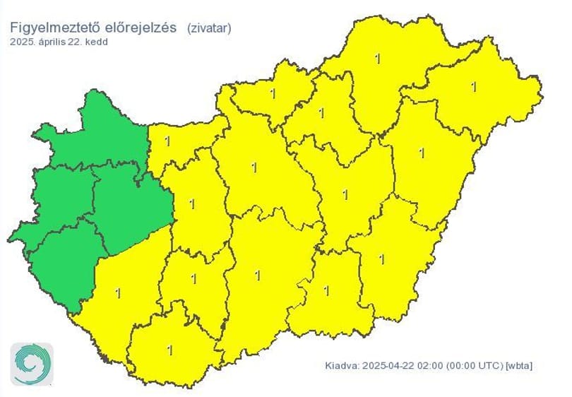 Meleg, de esős napunk lesz