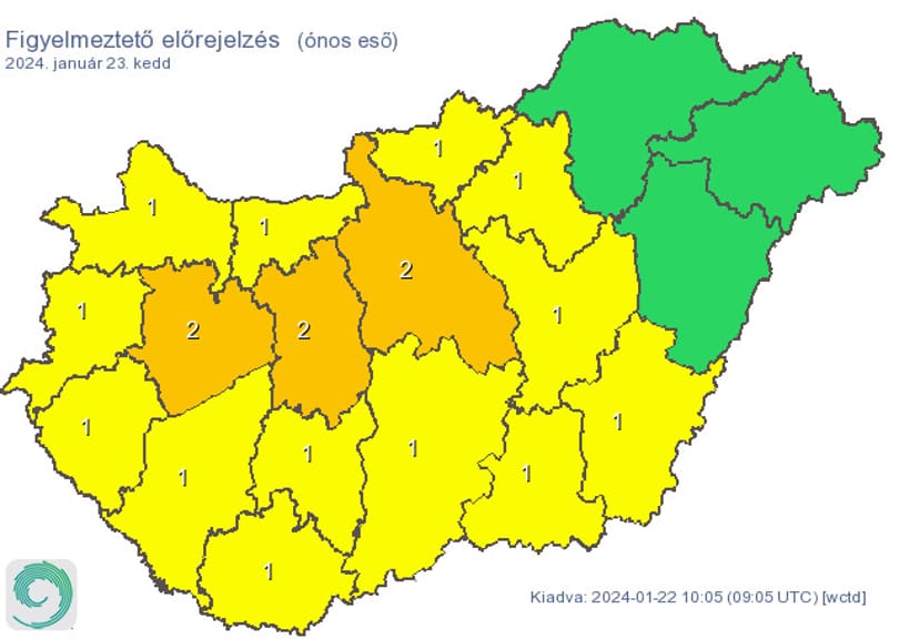 Ismét jön az ónos eső, narancssárga figyelmeztetést adtak ki