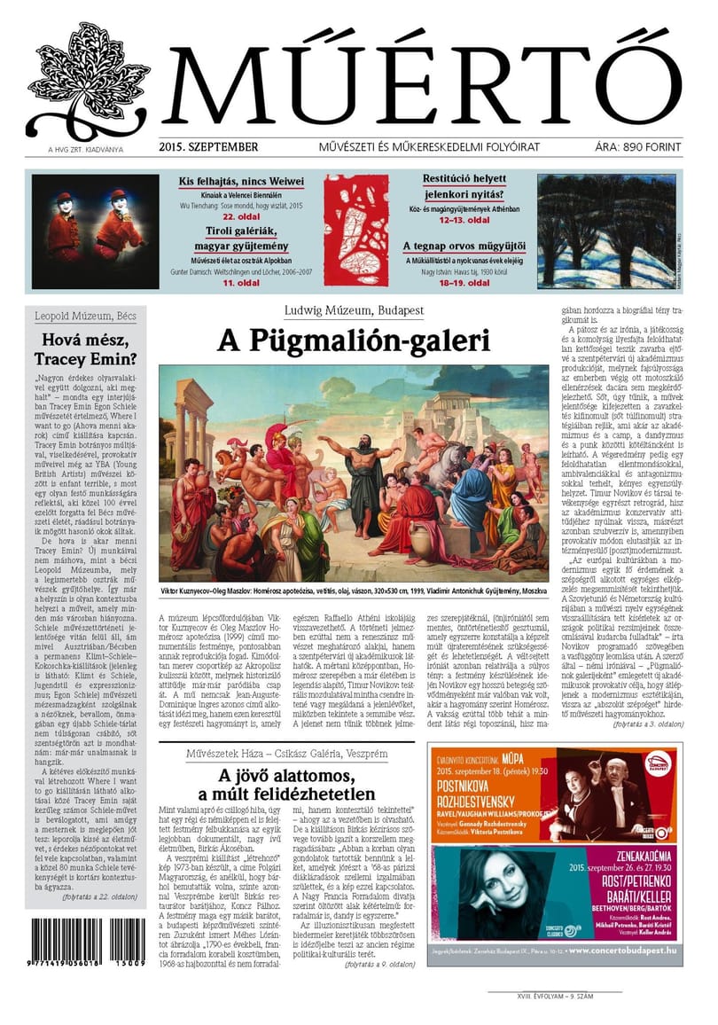 Megjelent a Műértő szeptemberi lapszáma