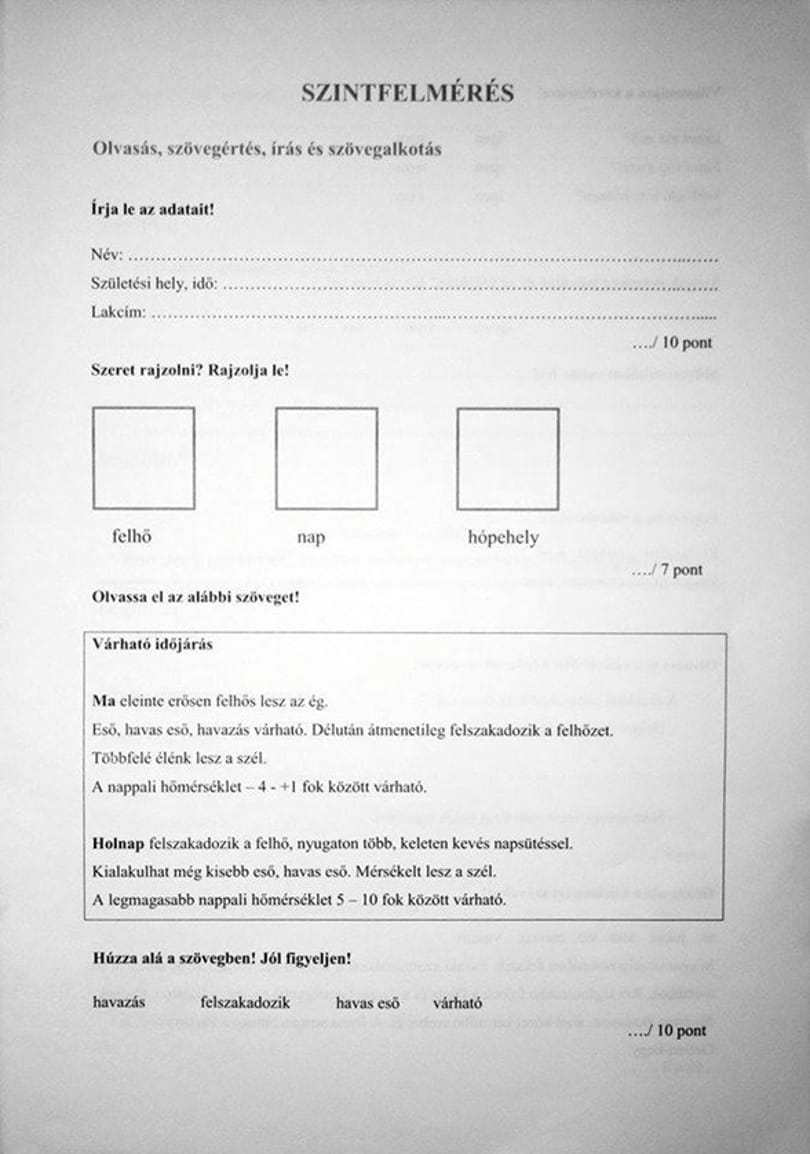 Fotó: döbbenetes tesztet kell kitölteniük a közmunkásoknak