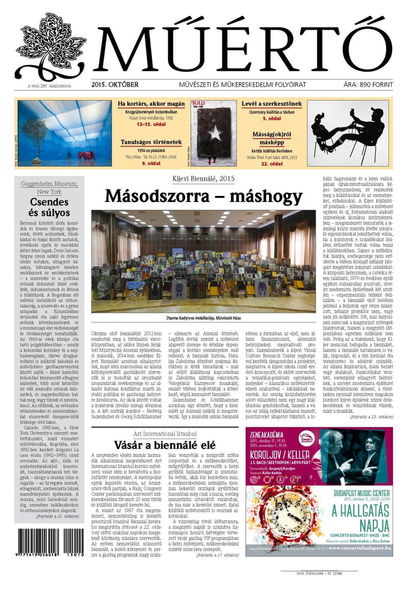 Megjelent a Műértő októberi lapszáma
