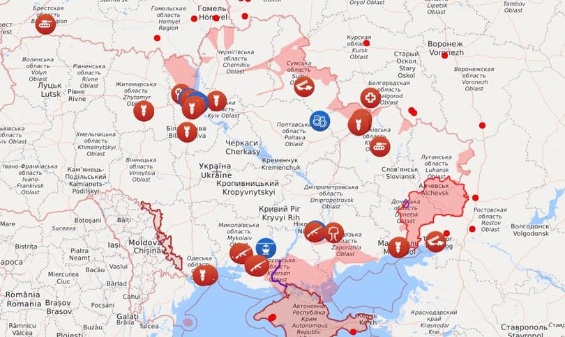 DDoS-támadás érte az egyik legfontosabb ukrán weboldalt, amin az oroszok mozgása is követhető