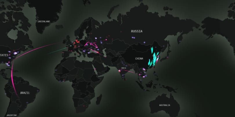 Mutatunk egy érdekes térképet: ennyi hackertámadás történik éppen ebben a pillanatban