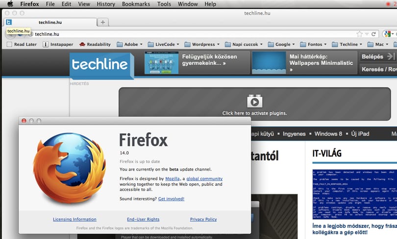 Letölthető a Firefox 14 béta, számos hasznos újdonsággal!