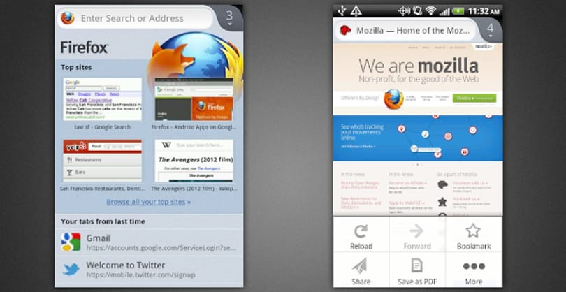 Megújult külsőt és Flash támogatást kapott az androidos Firefox