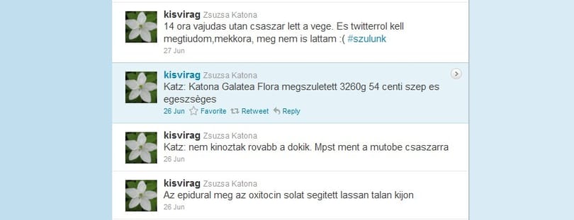 Twitteren közvetítette szülését a SOTE-ról
