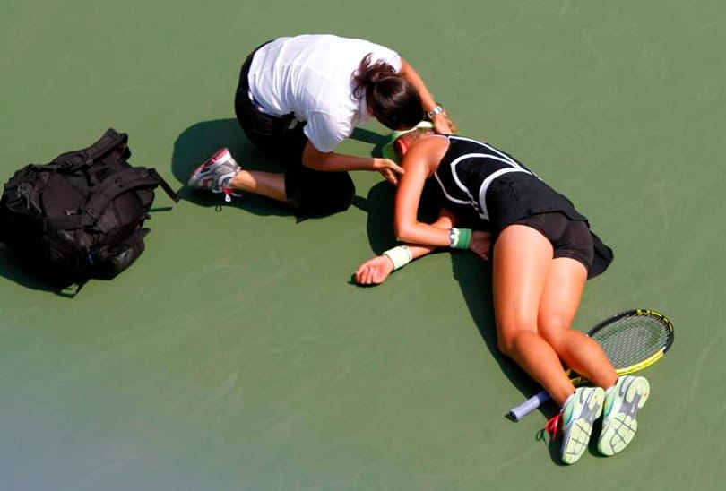Agyrázkódás áll Azarenka összeesése mögött – videó
