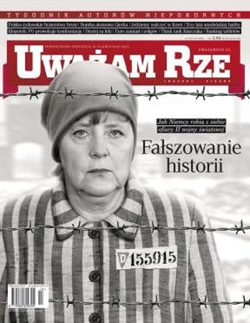 Merkelt haláltábor foglyaként ábrázolták - fotó