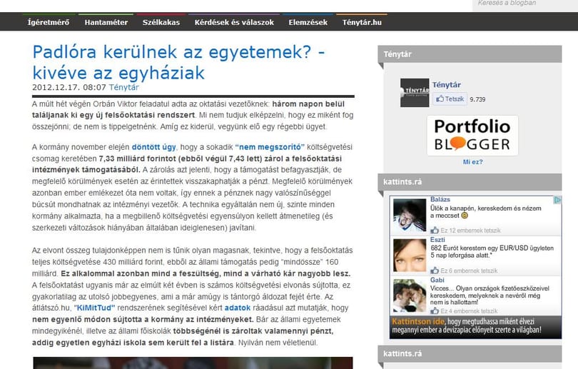 Az egyházi egyetemek nem kerülnek padlóra
