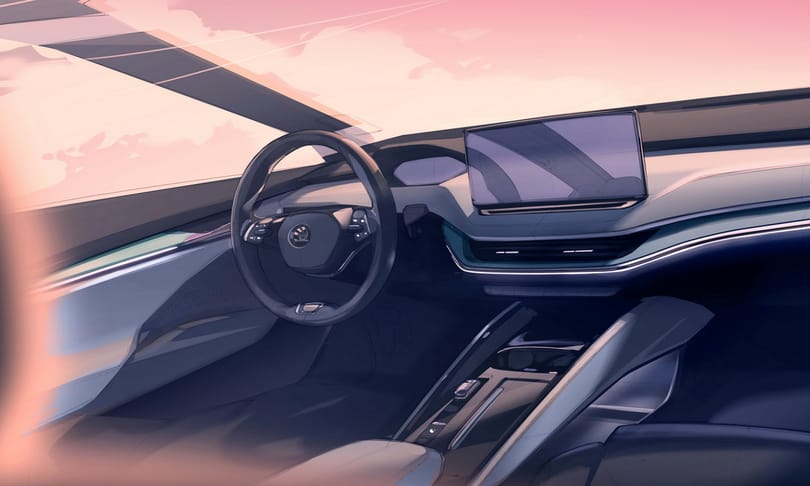 Végre itt vannak a képek a Skoda első elektromos szabadidő-autójának belsejéről