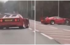 Kis gázt adott a sofőr, és máris villanyoszlopnak csapta a Ferrari F40-est – videó