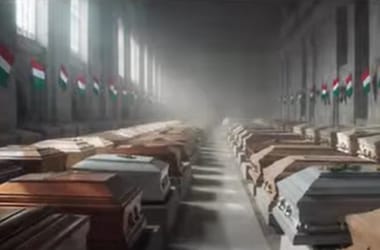 Orbán egy MI-videóban kampányol koporsókkal és véres magyar katonákkal az ukrán uniós csatlakozás ellen