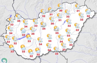 Hőséggel indul a nap, de aztán jönnek a zivatarok – az egész országra veszélyjelzést adtak ki