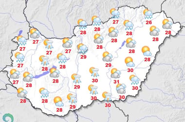 Nyugat felől jönnek a zivatarok, veszélyjelzést adtak ki az egész országra