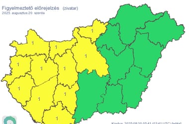 11 megyében, köztük Budapesten is zivatar miatt adtak ki figyelmeztetést
