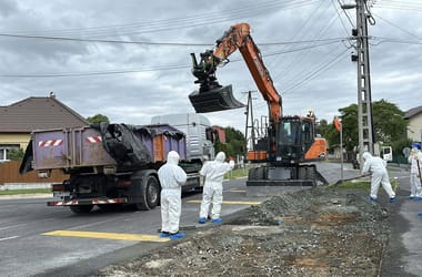 Zalaegerszegen két utcából elszállították az azbesztes követ