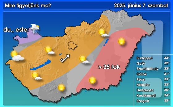 Szombaton még marad a kánikula, de a vasárnap lehülést hoz