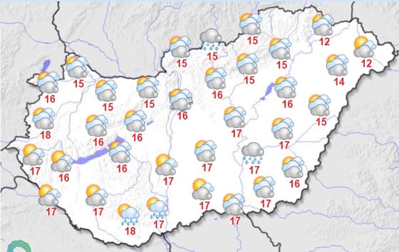 Pénteken még felhős lesz az ég, de elkezd melegedni az idő