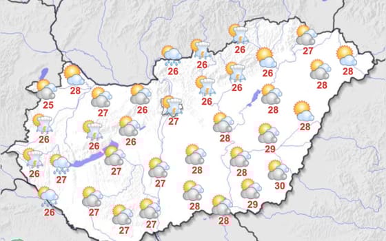 Meleg, napos vasárnapunk lesz, de eshet jégeső is