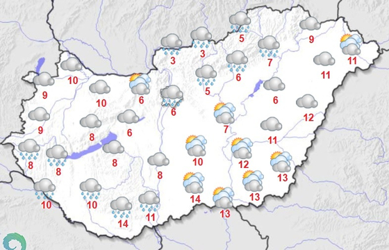 Nyugaton esni fog, keleten 15 fok is lehet szerdán