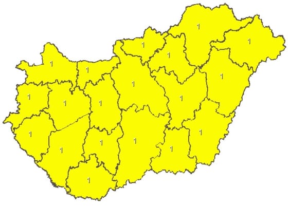 Zivatarok miatt figyelmeztetést adtak ki az egész országra