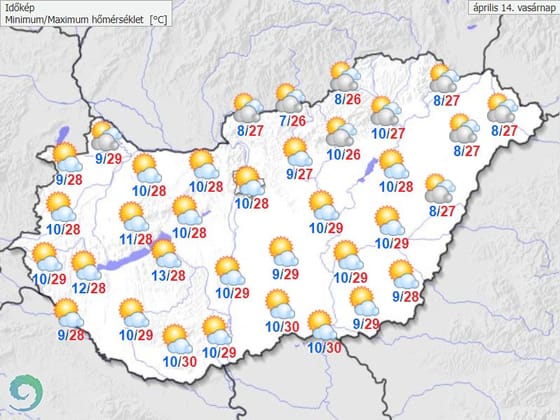 Vasárnap 31 fok is lehet, utána erős lehűlés és csapadék a láthatáron