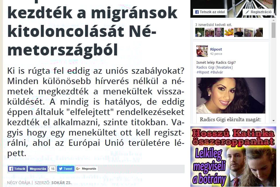 A Ripost folytatja a Migration Aid lejáratását