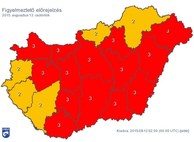Jön a lehűlés, 20 fokot eshet a hőmérséklet szerdáig