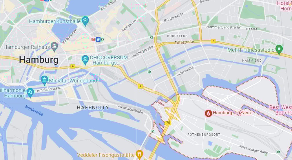 Szélsőségesen veszélyes füstfelhő fenyegeti Hamburg központját