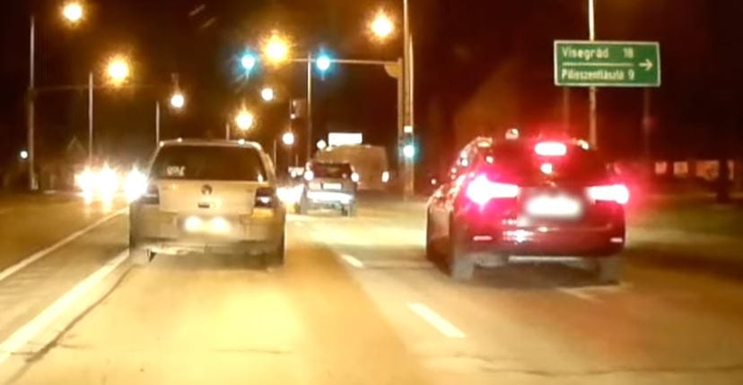 Őrült manővert mutatott be egy furgonos Szentendrén – videó