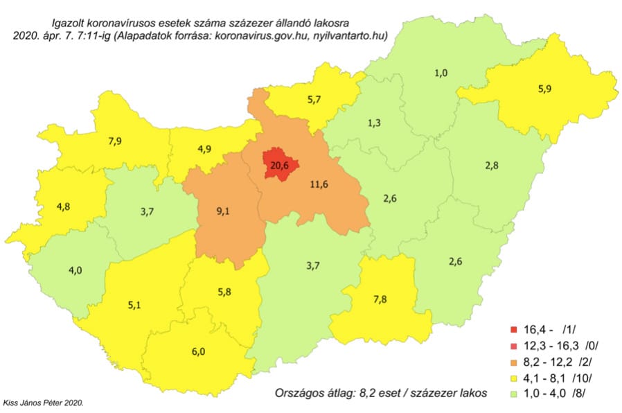 Ez történt: elkészült Magyarország valószerűbb koronavírus-térképe