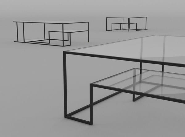 Minimalista asztal derékszögekből