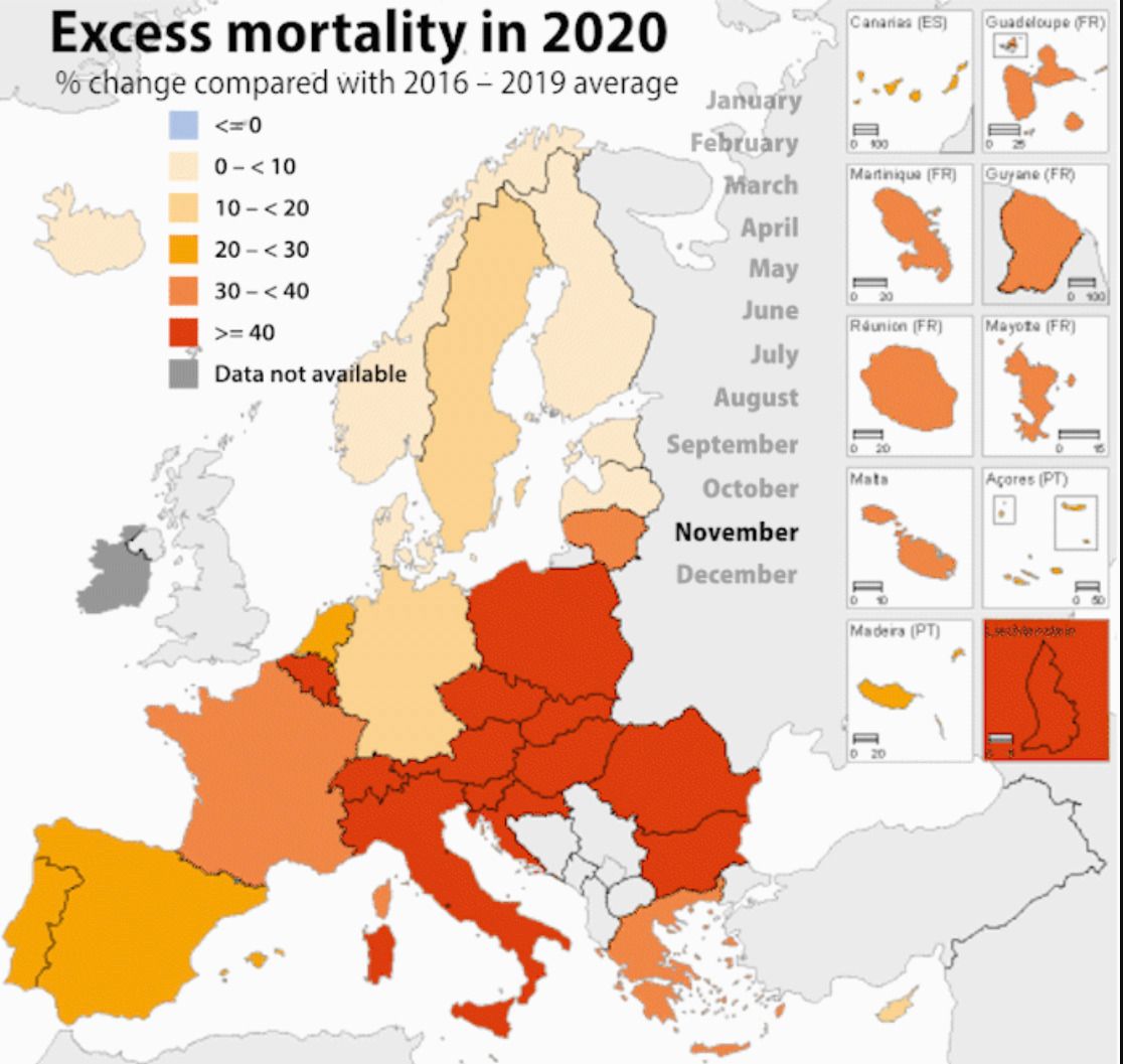 Infografikán nézheti meg, hogyan ugrott meg ősszel a többlethalálozás Magyarországon