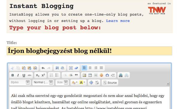 Írjon blogbejegyzést blog nélkül!