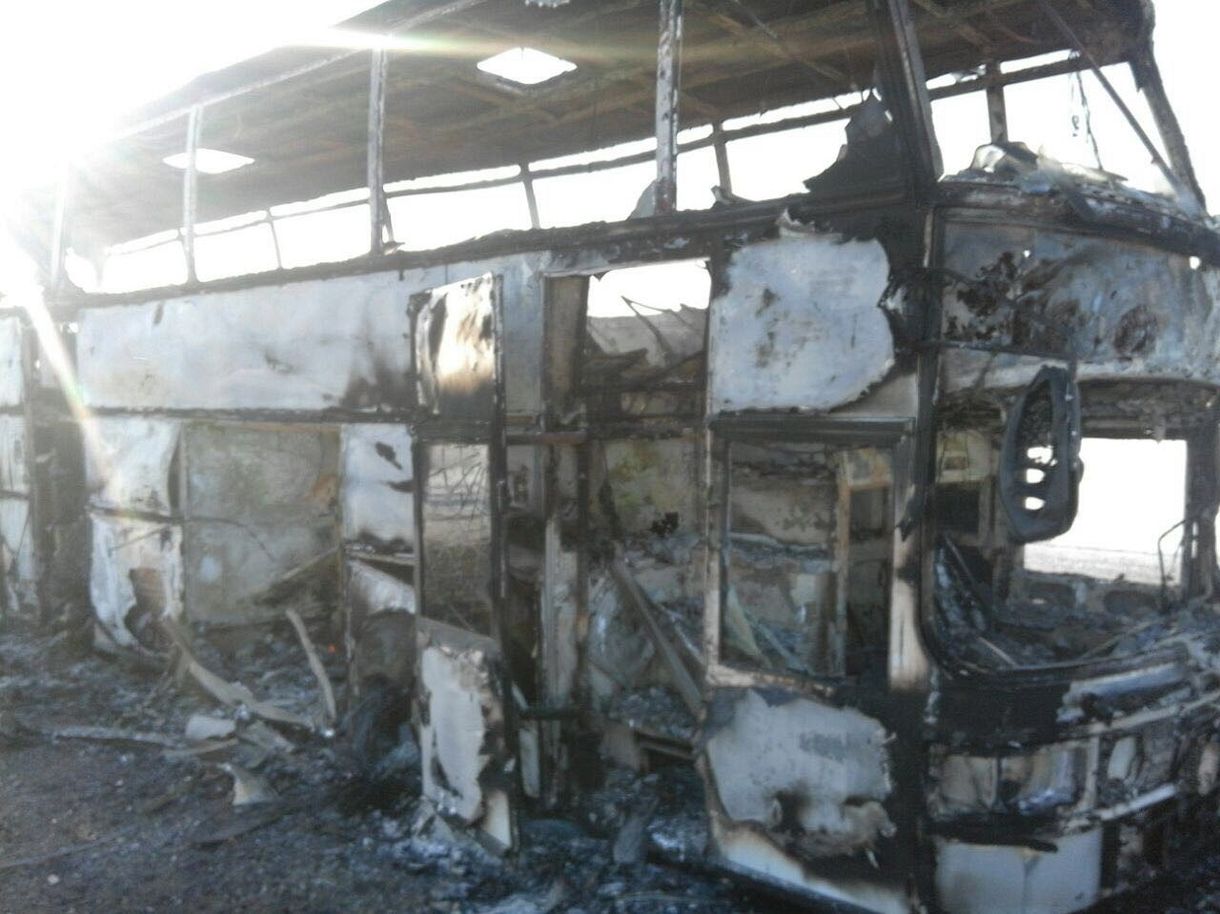 Ötvenketten égtek benn egy buszban Kazahsztánban